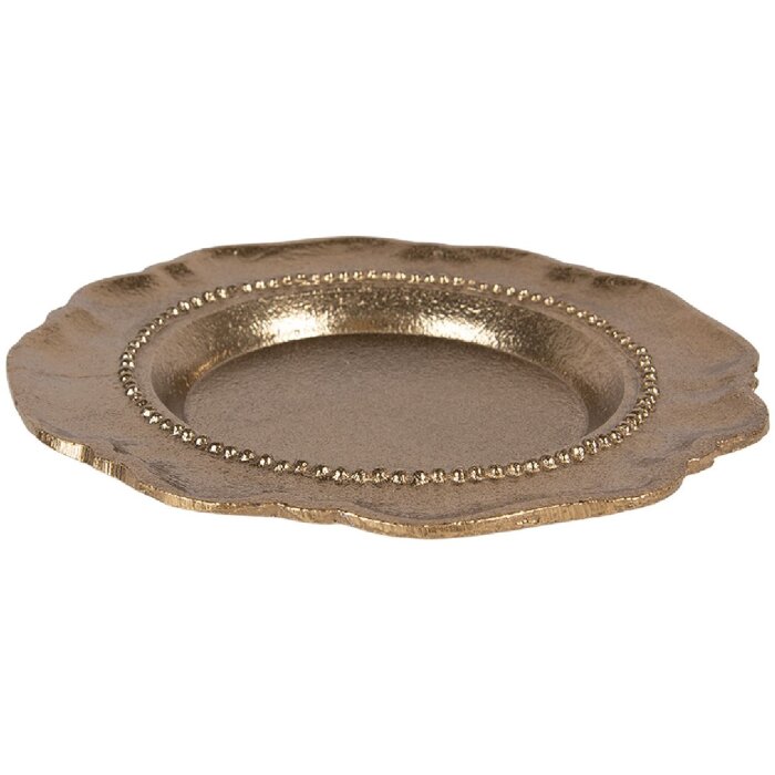 Clayre & Eef 6AL0081 Assiette décorative Ø 20 cm en aluminium doré brillant