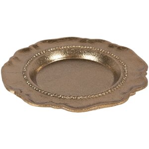 Clayre & Eef 6AL0081 Assiette décorative Ø 20 cm en aluminium doré brillant