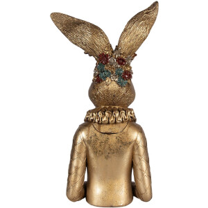 Clayre & Eef 6PR6057 Décoration Buste Lapin Or Vert 27x17x49 cm