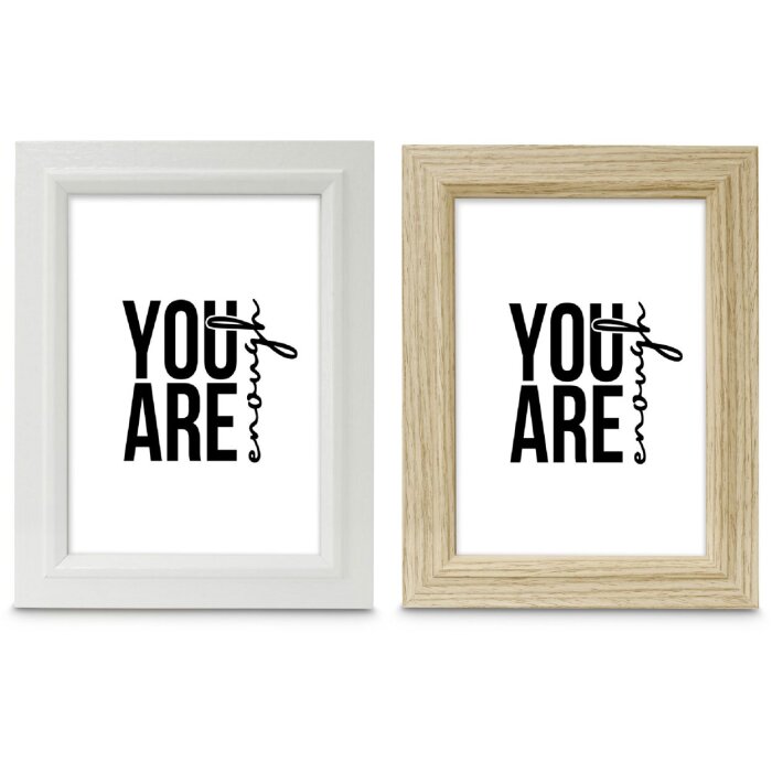 Cadre photo en bois Chic Hama Blanc ou Chêne 10x15 à 20x30 cm avec verre antireflet