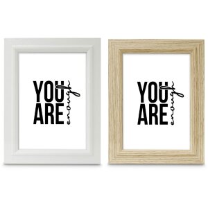 Cadre photo en bois Chic Hama Blanc ou Chêne 10x15 à 20x30 cm avec verre antireflet