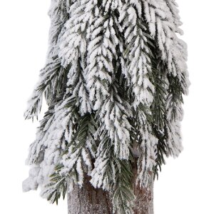 Arbre de Noël artificiel Clayre & Eef Ø18x57 cm, effet neige, tronc bois
