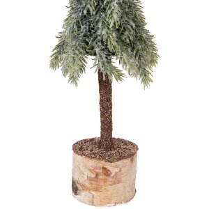 Clayre & Eef 66427 Arbre de Noël artificiel vert-blanc Ø 10x35 cm