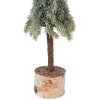 Clayre & Eef 66427 Arbre de Noël artificiel vert-blanc Ø 10x35 cm