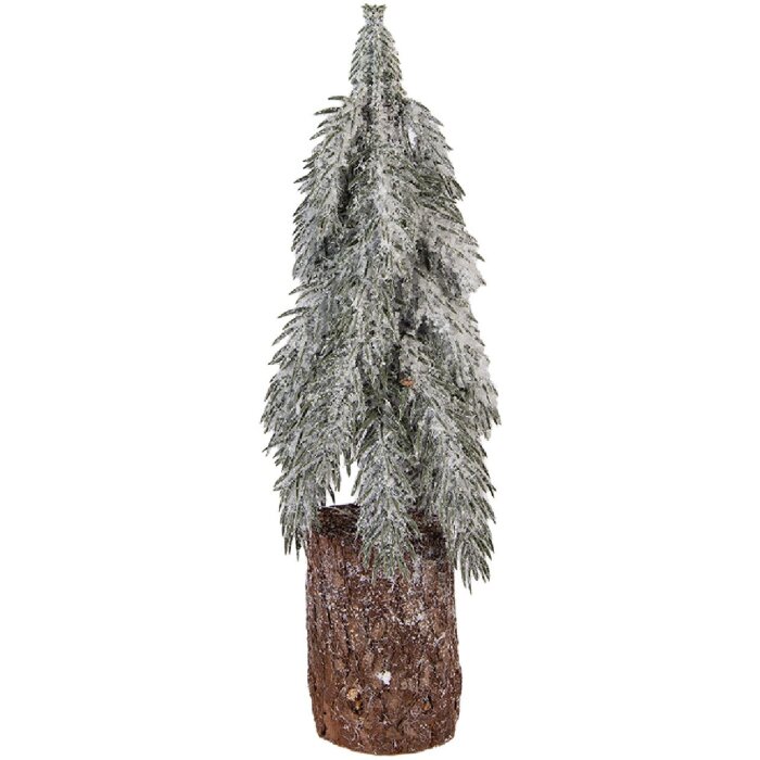 Clayre & Eef 66429 Sapin de Noël Artificiel Vert-Blanc Ø 12x32 cm