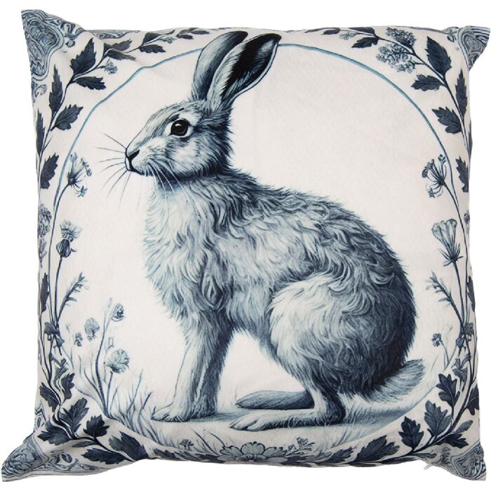 Capot de coussin Clayre & Eef 45x45 cm beige avec accents verts