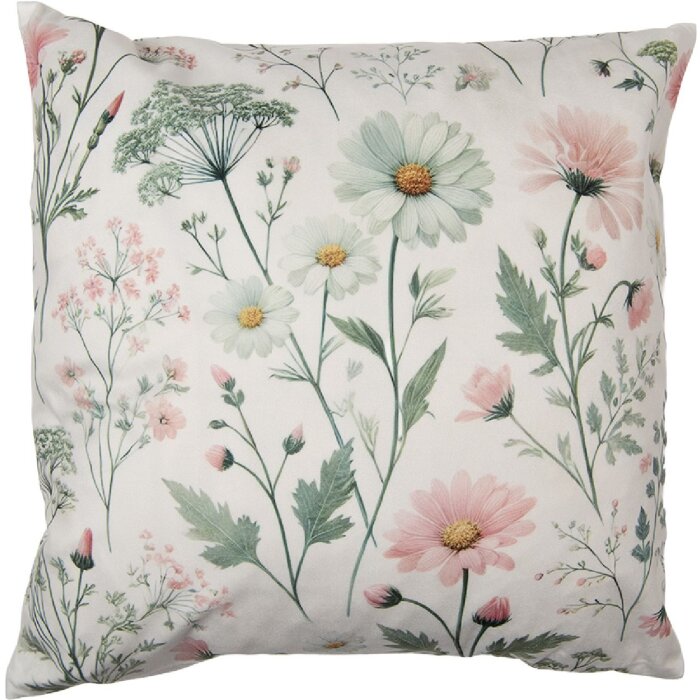 Clayre & Eef KT021.441 Housse de coussin 45x45 Beige-Rose