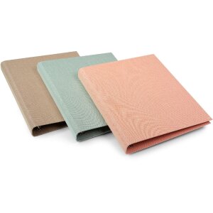 Classeur à anneaux A4 Summertime vert sage - toile 4 anneaux clip