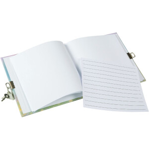 Journal de bord Wiesenglück 16,5x16,5 cm blanc avec cadenas sécurité