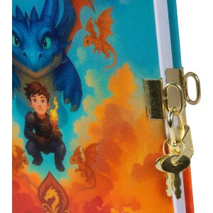 Journal Goldbuch Drachenfreund 16x16 cm, blanc, avec verrou
