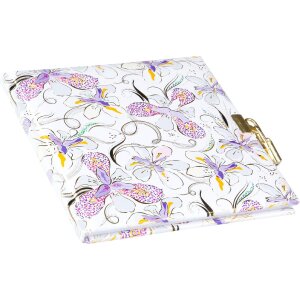 Journal Goldbuch Orchid Mood Blanc 16x16 cm, gravure dorée et loquet
