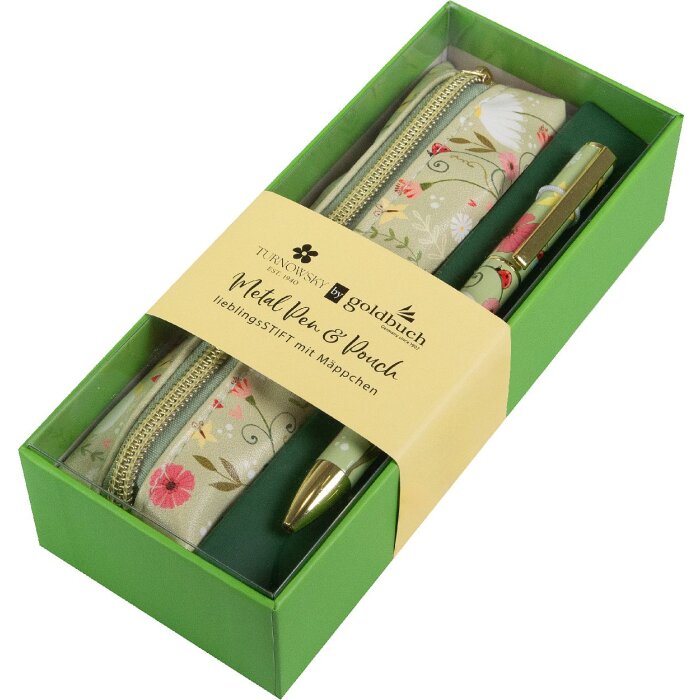 Set Goldbuch Stylo Préféré & Porte-Stylo Secret Garden Sage Green