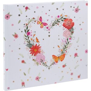 Livre dinvités Goldbuch Floral Embrace 24x22 cm, doré, sans pergamin