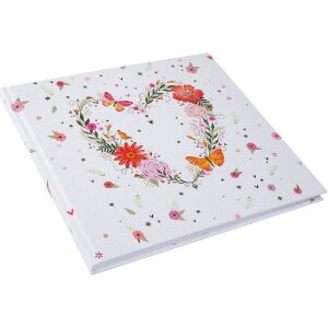 Livre dinvités Goldbuch Floral Embrace 24x22 cm, doré, sans pergamin