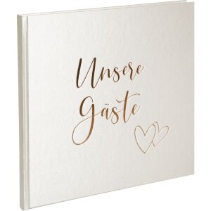 Goldbuch Gästebuch Herzklopfen 24x22 cm goldprägtes illustriertes Buch