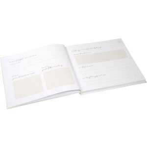 Goldbuch Gästebuch Herzklopfen 24x22 cm goldprägtes illustriertes Buch