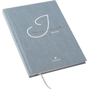 Cahier Goldbuch – 15x22 cm, toile, blanc doré, avec marque-page