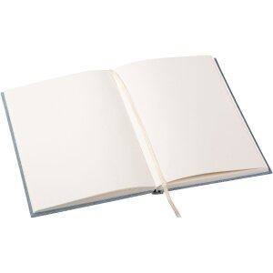 Cahier Goldbuch – 15x22 cm, toile, blanc doré, avec marque-page