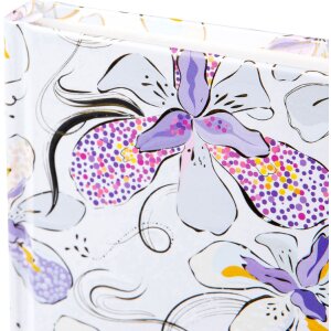 Carnet Goldbuch Orchid Mood Blanc 15x22 cm, 200 pages, reliure par points