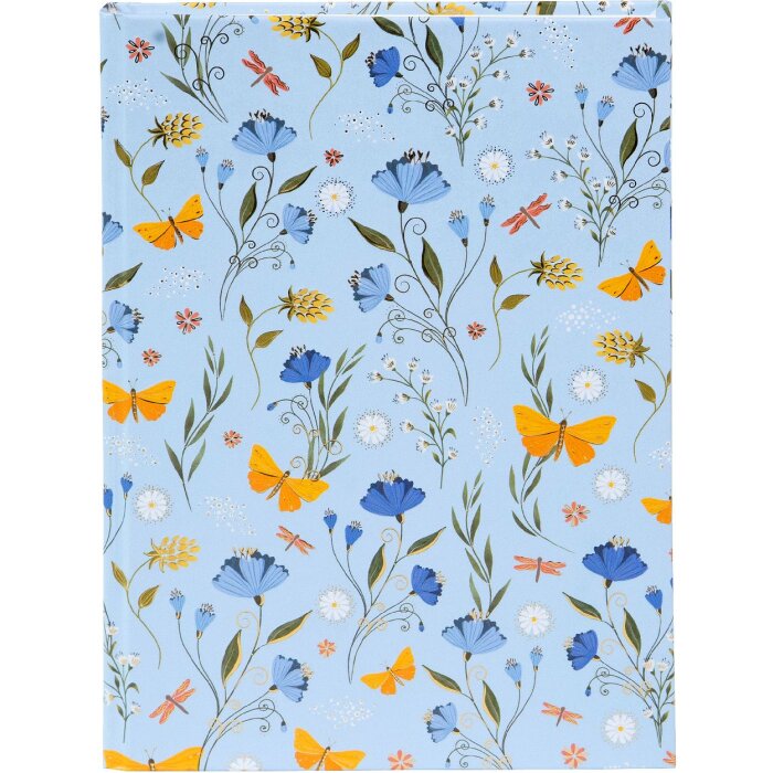 Carnet Goldbuch Secret Garden Blue 15x22 cm, relief doré, reliure à fil