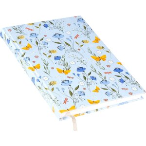 Carnet Goldbuch Secret Garden Blue 15x22 cm, relief doré, reliure à fil