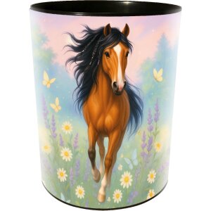 Goldbuch Papierkorb Wiesenglück 25 cm hellgrau/beige