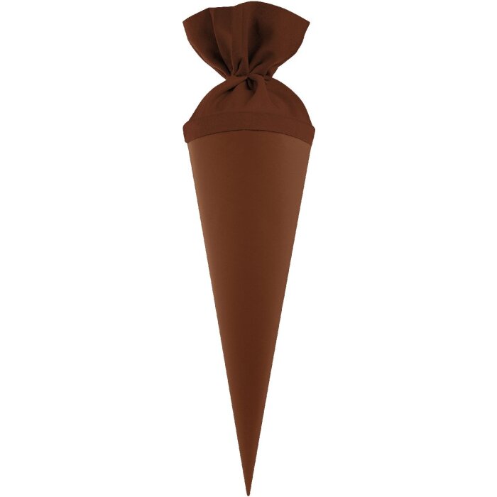 Tüte frères-sœurs avec rabat feutre marron chocolat 10x30 cm