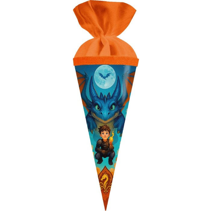 Sacoche dragon Goldbuch 50 cm, carton verni avec rabat feutré