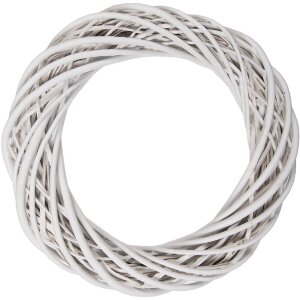 Couronne en rotin blanc Ø 40x7 cm - Déco...