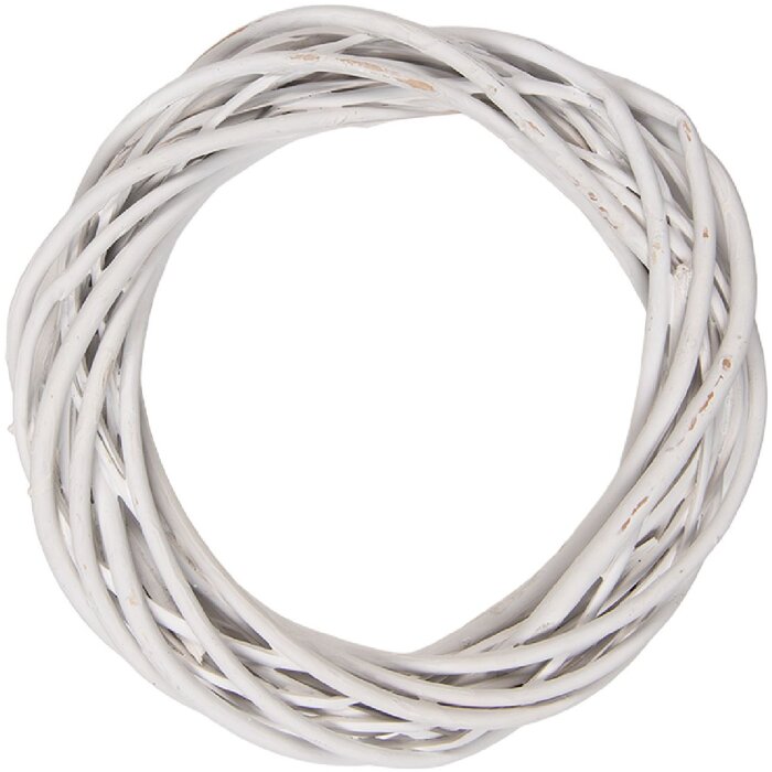Couronne décorative rotin blanc Ø 20x4 cm – idéale pour table, mur ou fenêtre