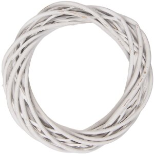 Couronne décorative rotin blanc Ø 20x4 cm...