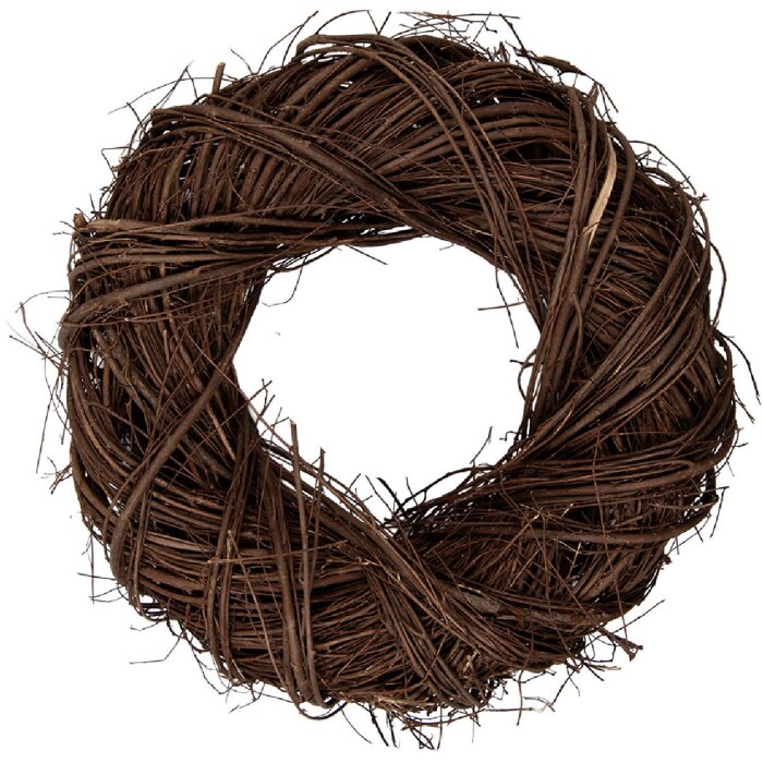 Couronne en rotin brun Clayre & Eef Ø 35x9 cm rustique pour porte, mur ou table