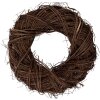 Couronne en rotin brun Clayre & Eef Ø 35x9 cm rustique pour porte, mur ou table