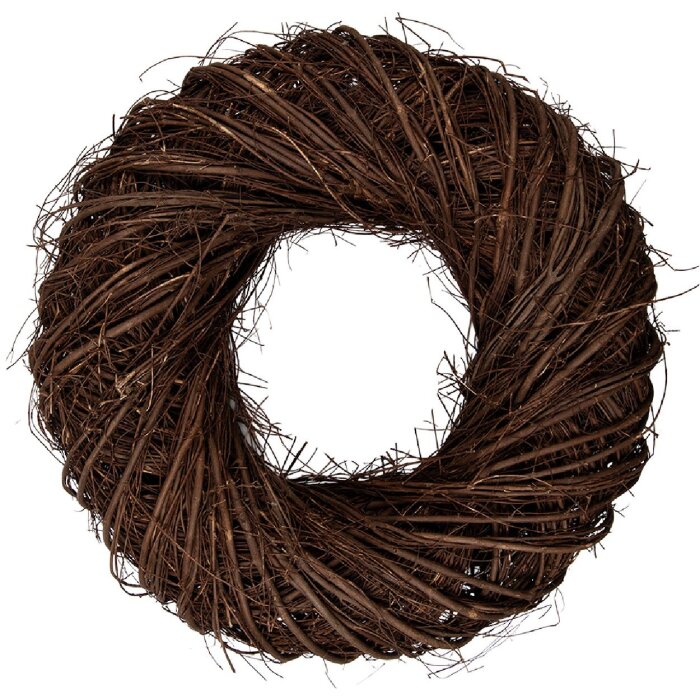 Couronne en rotin marron Ø 50 cm - Déco rustique mur, porte ou table