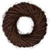 Couronne en rotin marron Ø 50 cm - Déco rustique mur, porte ou table