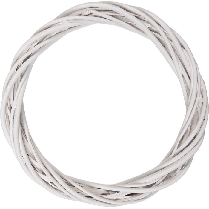 Couronne de Noël en rattan blanc Ø 30x4 cm – Style minimaliste