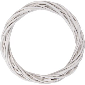Couronne de Noël en rattan blanc Ø 30x4 cm...