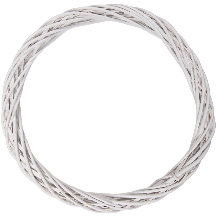 Couronne de Noël en Rattan Blanc Ø 50 cm – Clayre & Eef