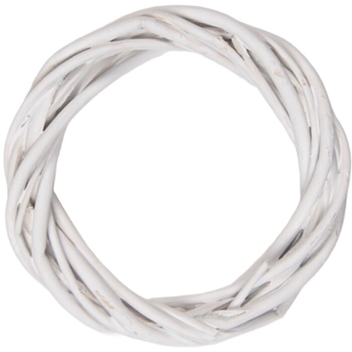 Couronne de Noël en rotin naturel blanc Ø10x2 cm - Clayre & Eef