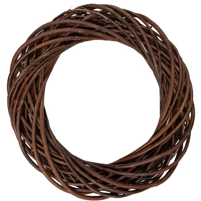 Clayre & Eef Couronne de Noël en Rattan Brun Ø 50 cm