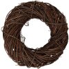 Couronne de décoration murale en rattan naturel Ø 40x10 cm, brun