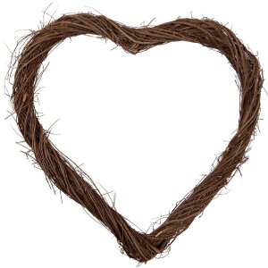 Couronne cœur en rattan brun 50x50x5 cm –...