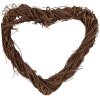 Couronne Cœur en Rattan Naturel Brun – Déco Noël 20x20x3 cm