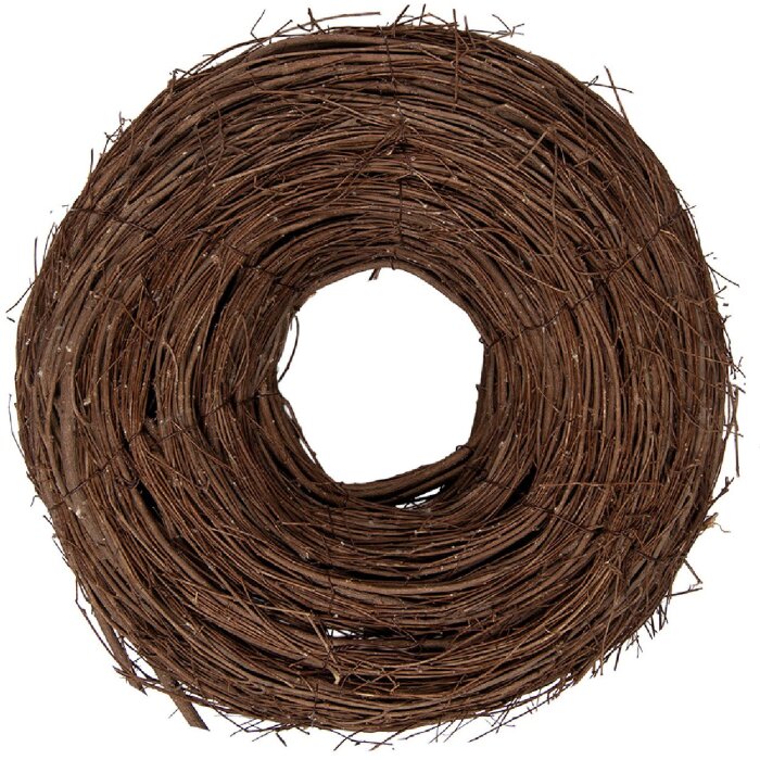 Couronne décorative en rattan naturel Brun Ø 30x10 cm
