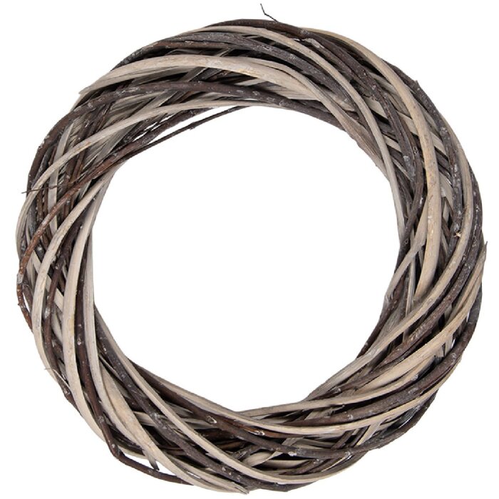 Couronne en Rattan Brun-Beige Ø 30 cm – Déco Noël Minimaliste