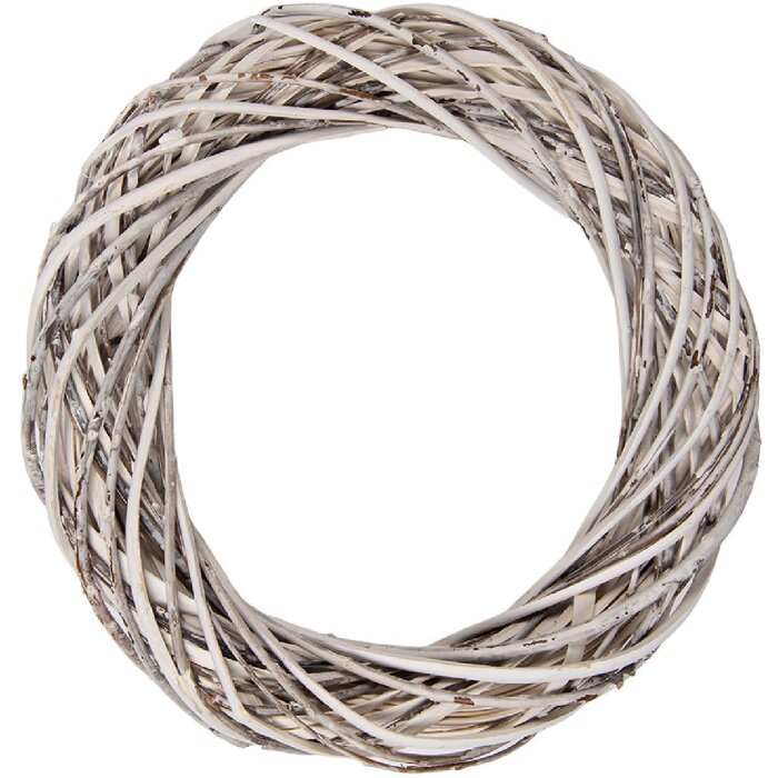 Couronne en rotin Clayre & Eef Ø 30x6 cm blanc