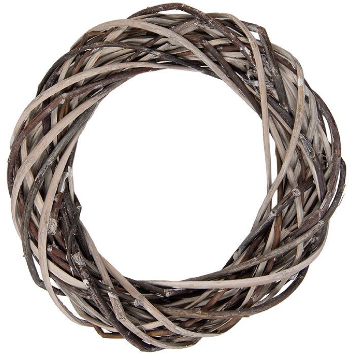 Couronne de Noël en rattan brun-beige Ø20x4cm - Clayre & Eef