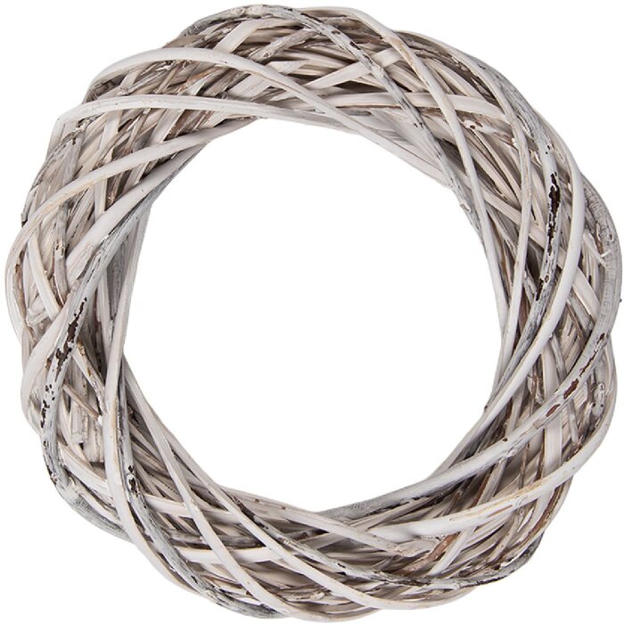 Couronne de Noël en rattan blanc Ø 20 cm – Déco murale ou table