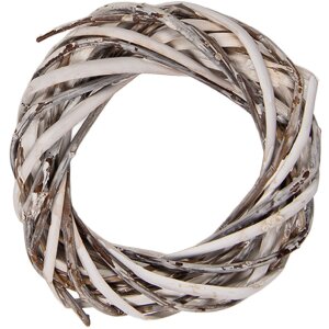 Couronne Déco Rattan Blanc Ø10x2 cm – Clayre & Eef