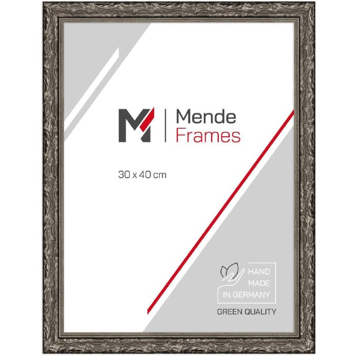 Cadre photo baroque MendeFrames 15x21 cm bois argenté verre musée